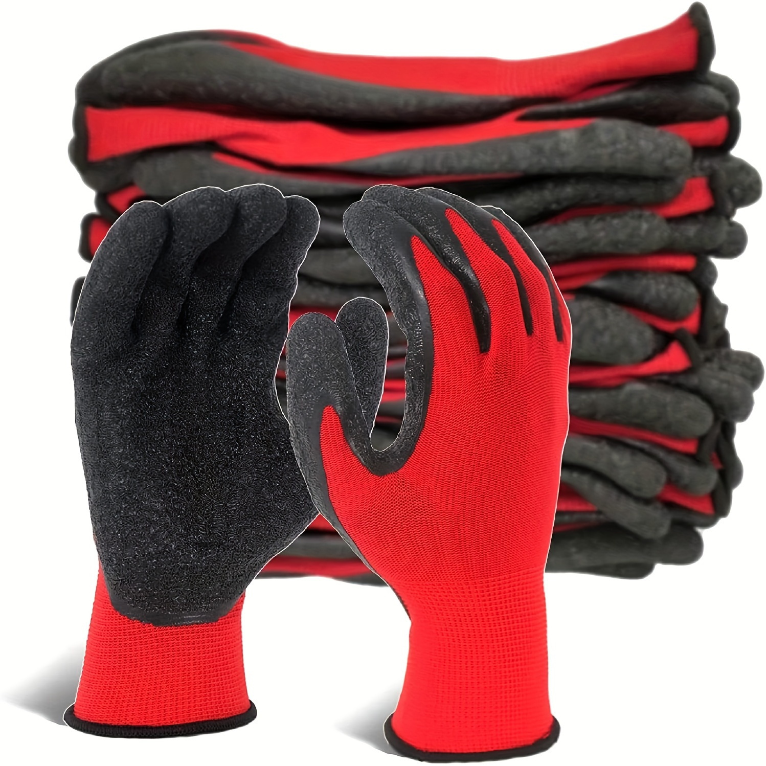 

4pcs Work Gloves With Rubber Grip, Breathable & Non-slip, 4.7x9.4 Inches - Gardening & Mechanics,