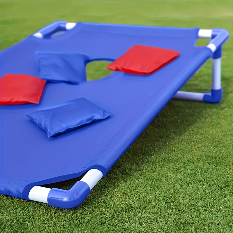 A Game Set Featuring 6 Bean Bags And a Cornhole Board - Suitable for Portable Indoor And Outdoor Entertainment for Ages 14 And Up - Made with Durable Polyester Fabric.