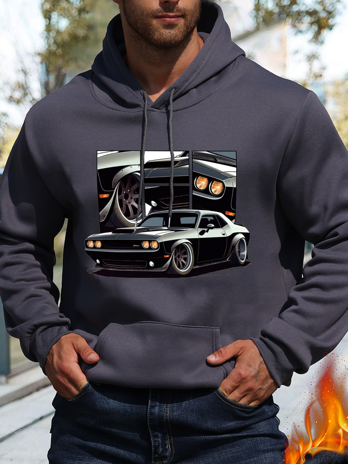Kapuzenpullover Leichte Pullover Herren Herren Graphic Racing Car