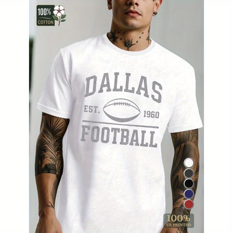 

Dallas Football 1960 Pure Cotton Men's Tshirt Comfort Fit