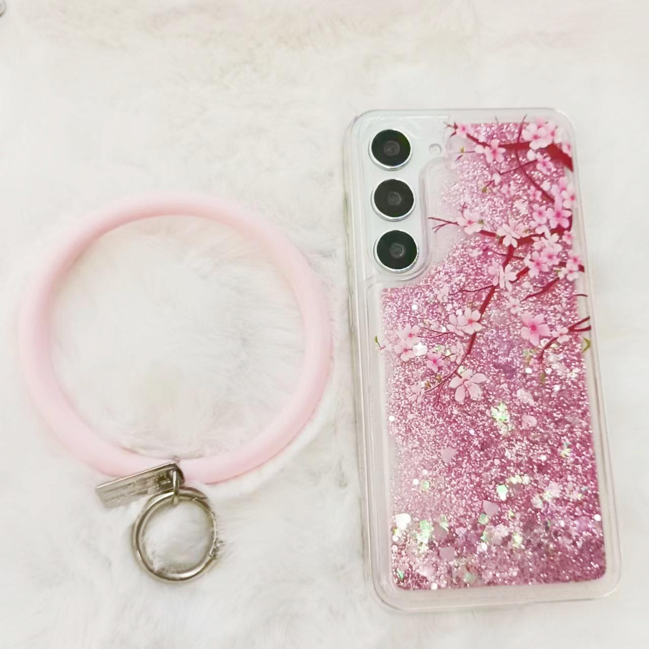 TEMU Phone Case - High-end Creative Pattern Glitter Liquid Phone Case With Lanyard, Suitable For Galaxy A14/a15/a24/a25 A34 A35 A52 A53 A54 A55 S22