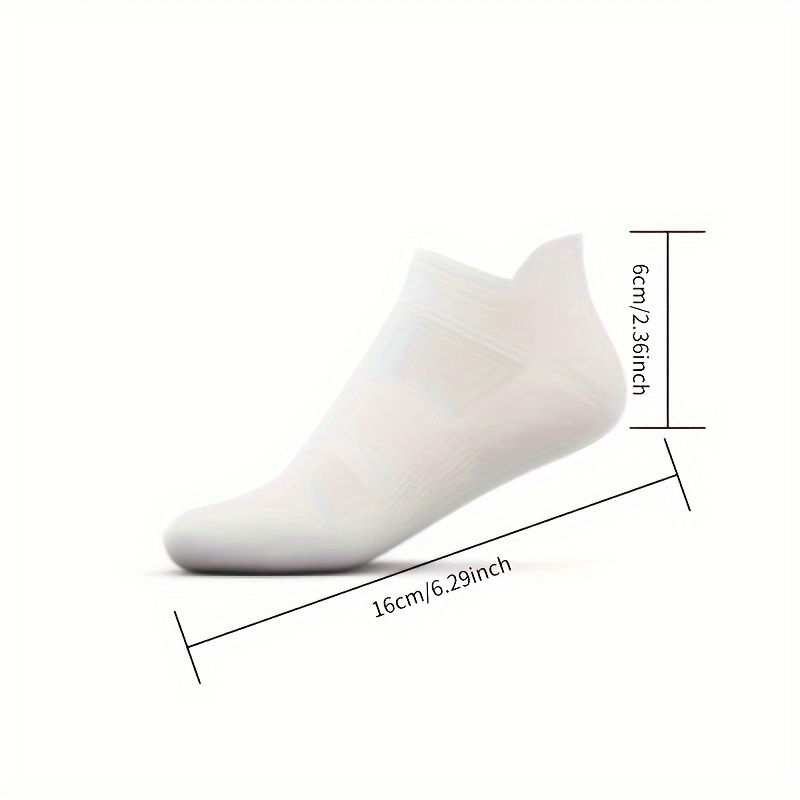 5 Pairs of White Heart-Patterned Socks, Comfortable Athletic Socks