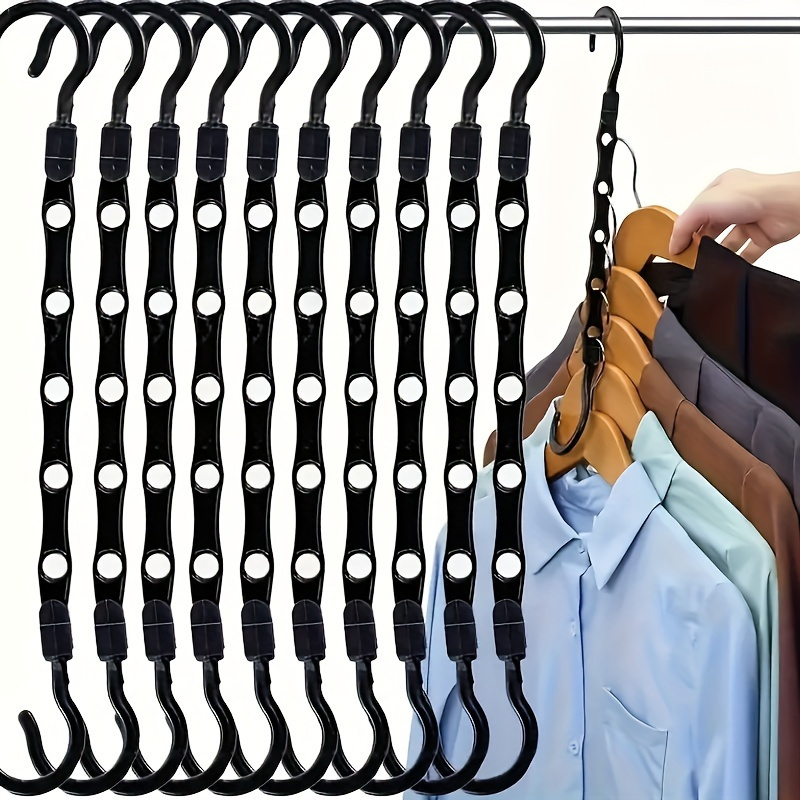 

5 Pcs/ Set Plastic Saving Hangers - Door Hanging, Brushed Surface Finishing Wardrobe Organizer, Storage - , Multi Hanging Wardrobe Hooks, Suitable For Dormitory Essentials