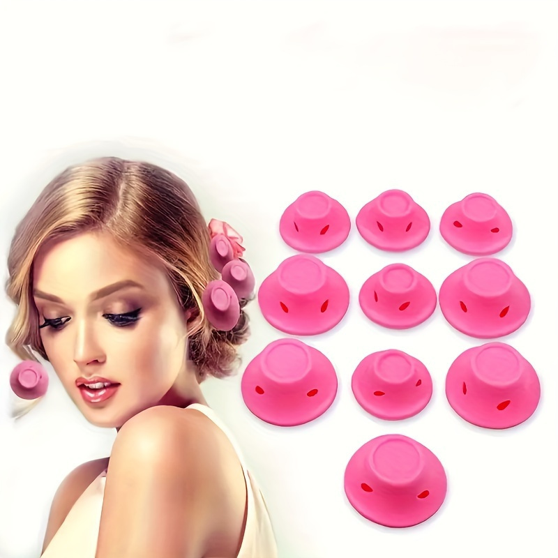 

10pcs Silicone Hair Rollers - Easy Curlers For Magical , Soft Mushroom