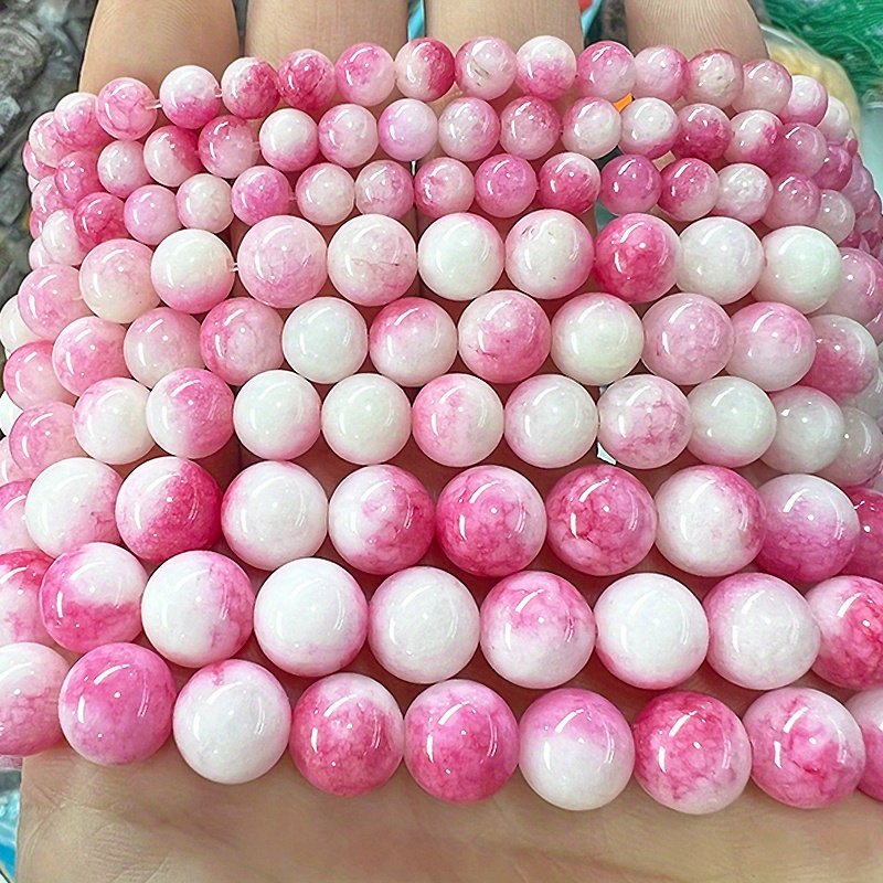 E-shop Natürliche, glatte Perlen aus rosa Pfirsich-Chalcedon für die Schmuckherstellung, inklusive Armbänder und Zubehör, erhältlich in