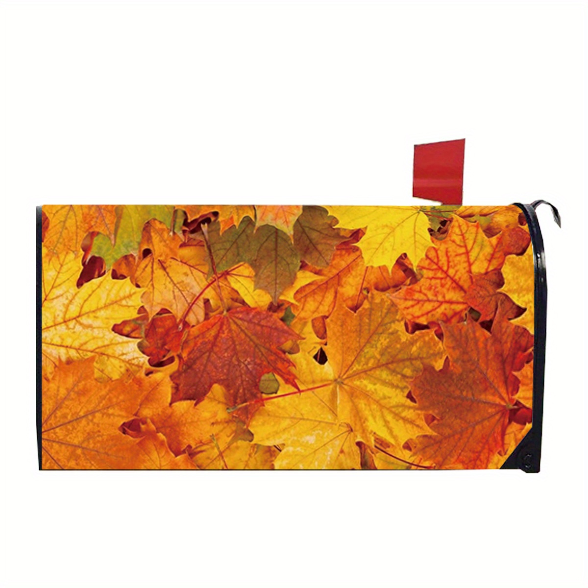 

Magnetic Mailbox Cover - 1pc, Polyester Fall Maple , Outdoor Garden & Home Standard Post Letter Box Wrap, Seasonal Yard Decoration, 18x21 Inch