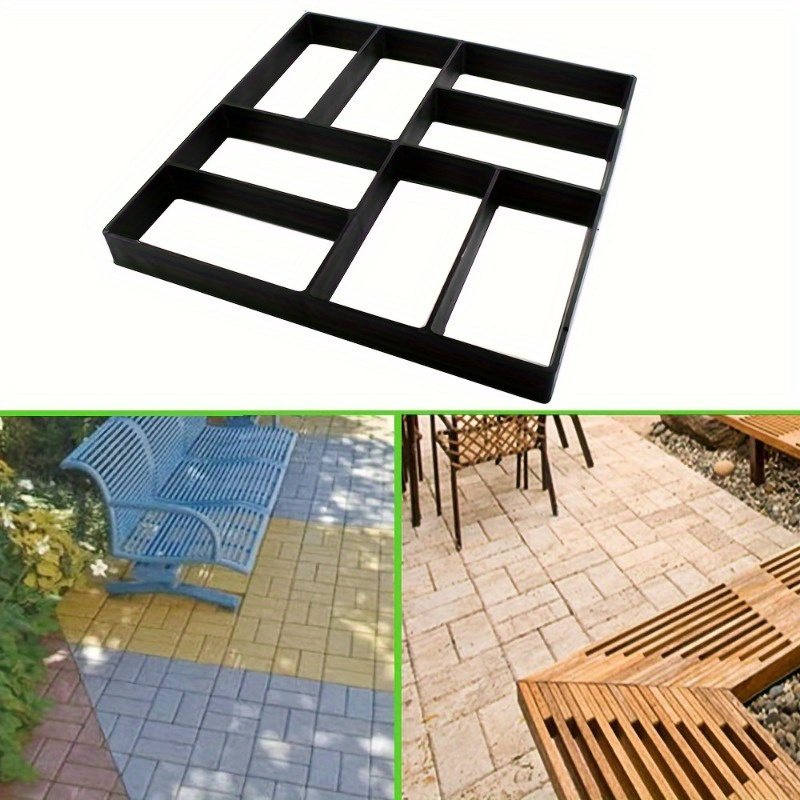 

Plastic Concrete Paver Mold For Walkway, Patio, Lawn, And Garden Diy Pavement Maker - Durable Clay Mold For Brick Patterns 15.7"x1.57