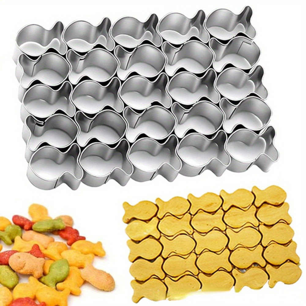 

1 Set Of 6 Biscuit Molds Cutting Knife Biscuit Cutting Tool Fish-shaped Food Snack Baking Mold