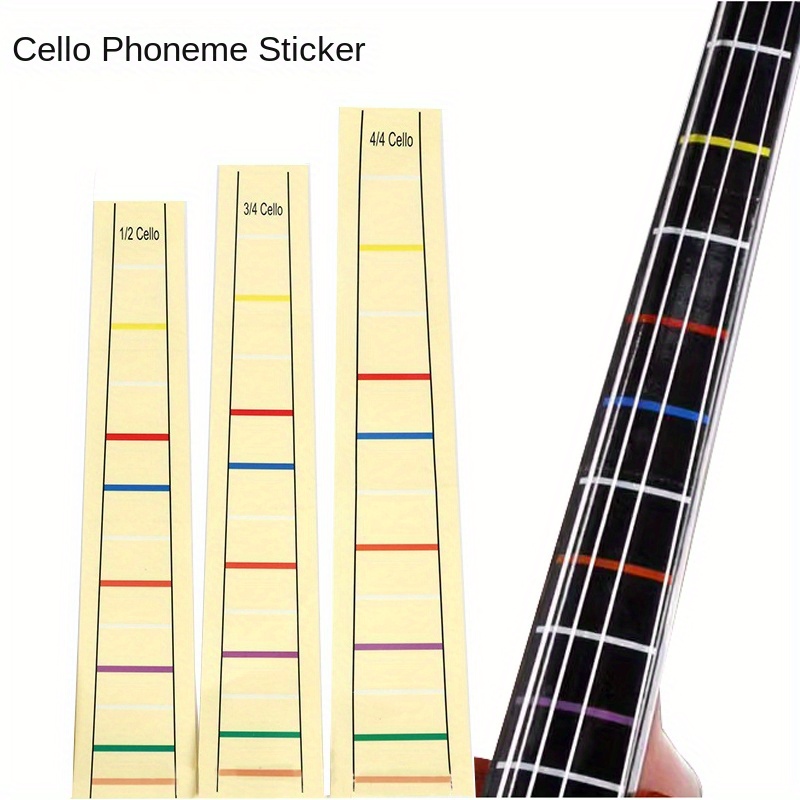 

Cello Sticker - Bright Yellow Violin Fingerboard Pitch Guide, Piano Phonetic Alphabet Scale Chart For Musicians