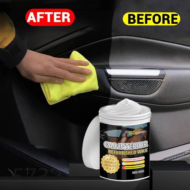 

150ml Ultimate Car Interior Restorer Wax, Dashboard & Leather Seat Conditioner, Tire , For Sofa, Shoes, Leather Coats, Car Interior Care, With Sponge Included, Pvc Material, Universal Fit