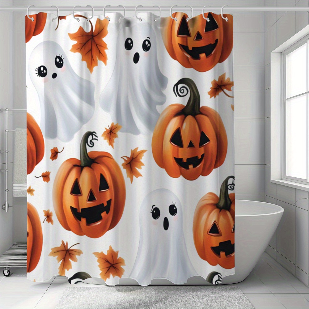 

Halloween Shower Curtain & - , 12 Included - For Bathroom Decor