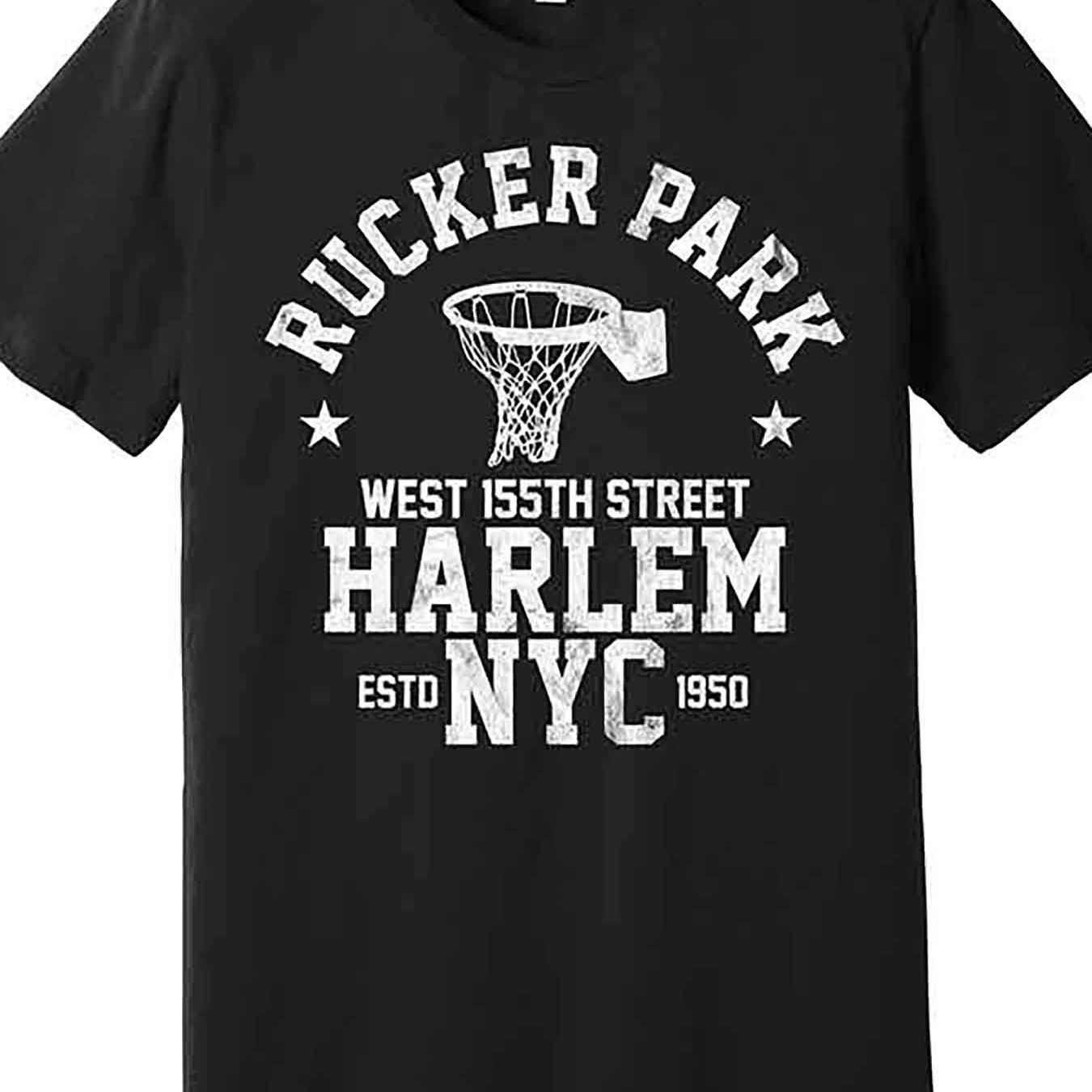 

Rucker Park New Basketball Premium T-shirt, Fun Men's Short Sleeve Graphic T-shirt Series Black Aa