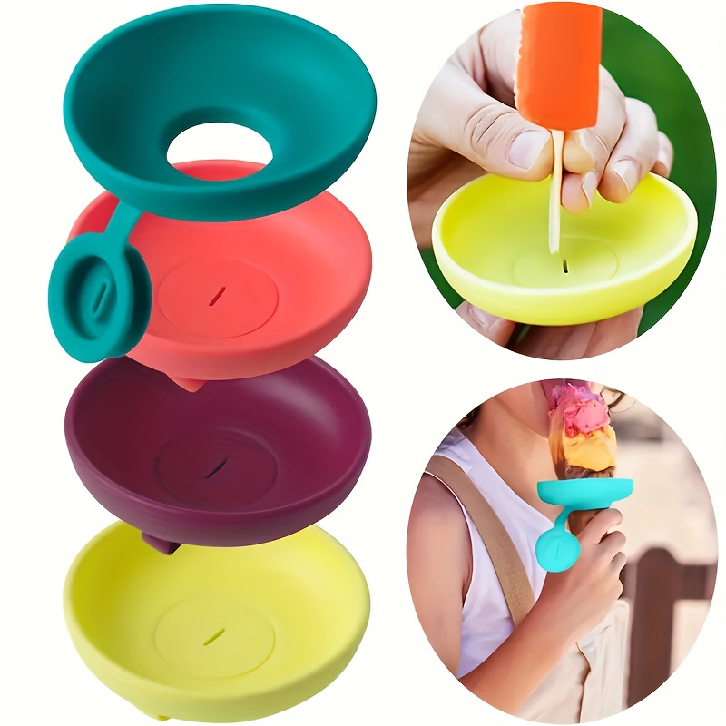 4pcs silicone ice cream grippers -   treat stands for all ages, ideal for summer   & outdoor activities details 2