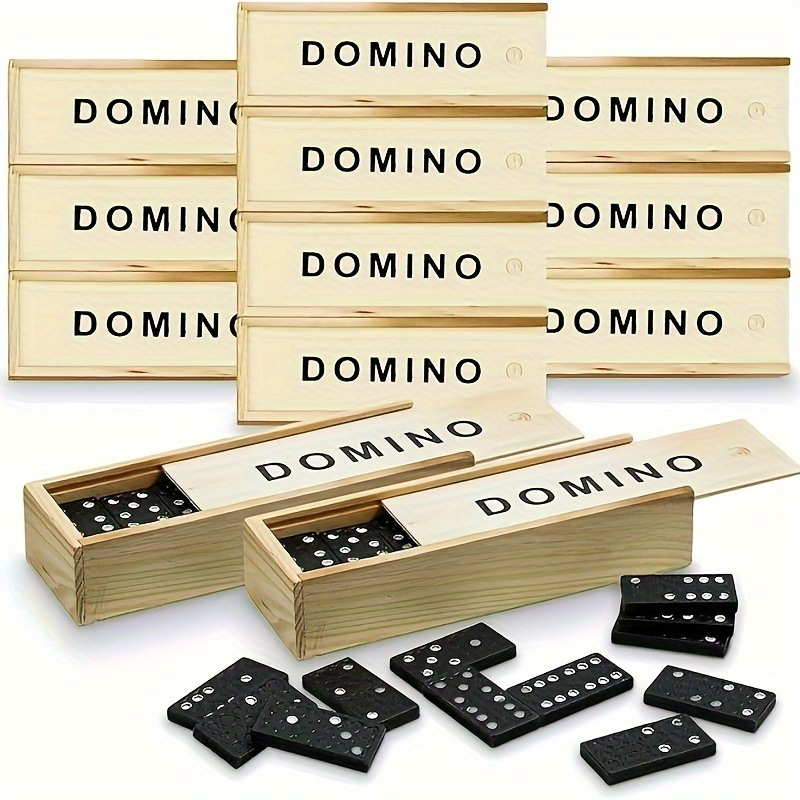 

[popular ] 28pcs Board Game, Fun Desktop Game Toy Outdoor Camping Travel Game, Wooden Box Black Wooden Table Game