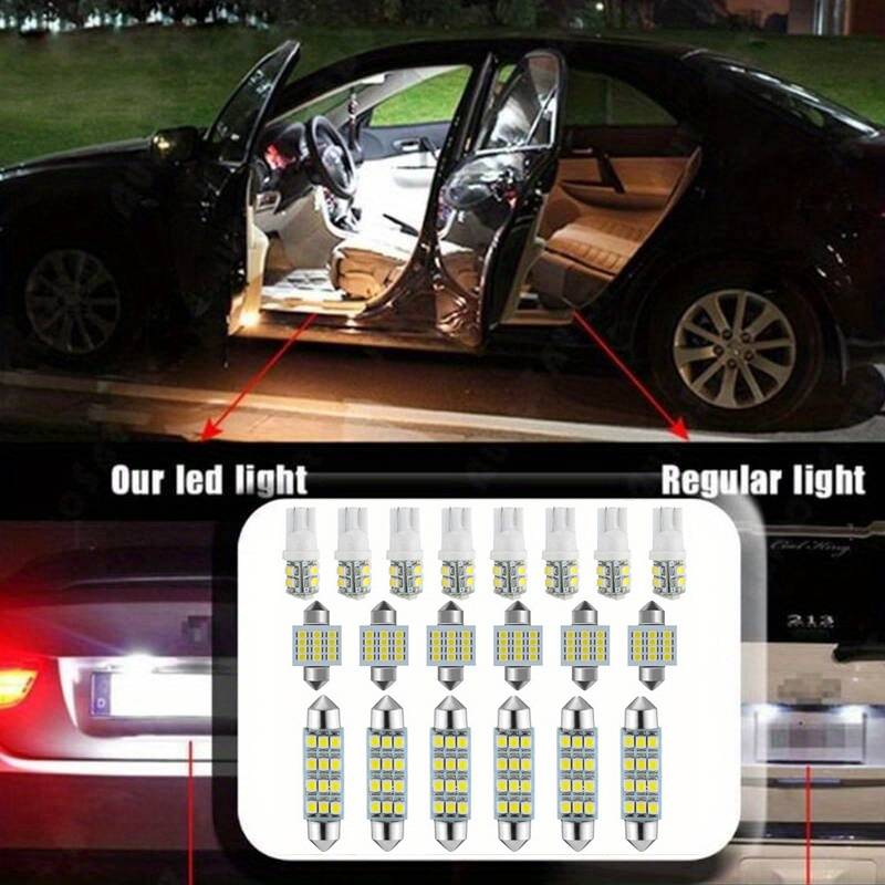 SUSUCAR 20pc LED Interior Bulbs Kit – T10/31mm/42mm – Cold White 6000K – Car Dome Trunk License Plate