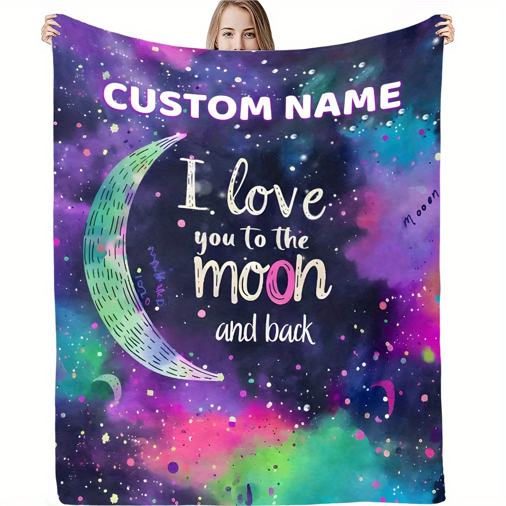 

Customizable Flannel Throw Blanket - Contemporary Style, Soft Comfortable Warm Blanket For Bed, Sofa, Office, Napping, Camping, Travel - Personalized With Name, Ideal For All , Unique Gift For