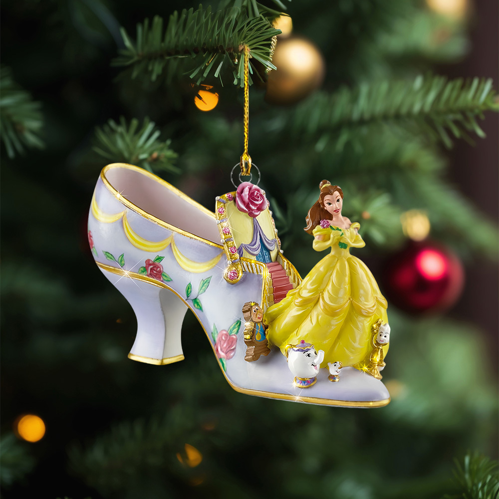 

Christmas Tree Ornament 1pc - Princess In Yellow Dress High Heel Shoe Decoration, Acrylic 2d Flat Pendant, No-electricity Seasonal Decor For Christmas, , Easter, New Year - Featherless Holiday Charm