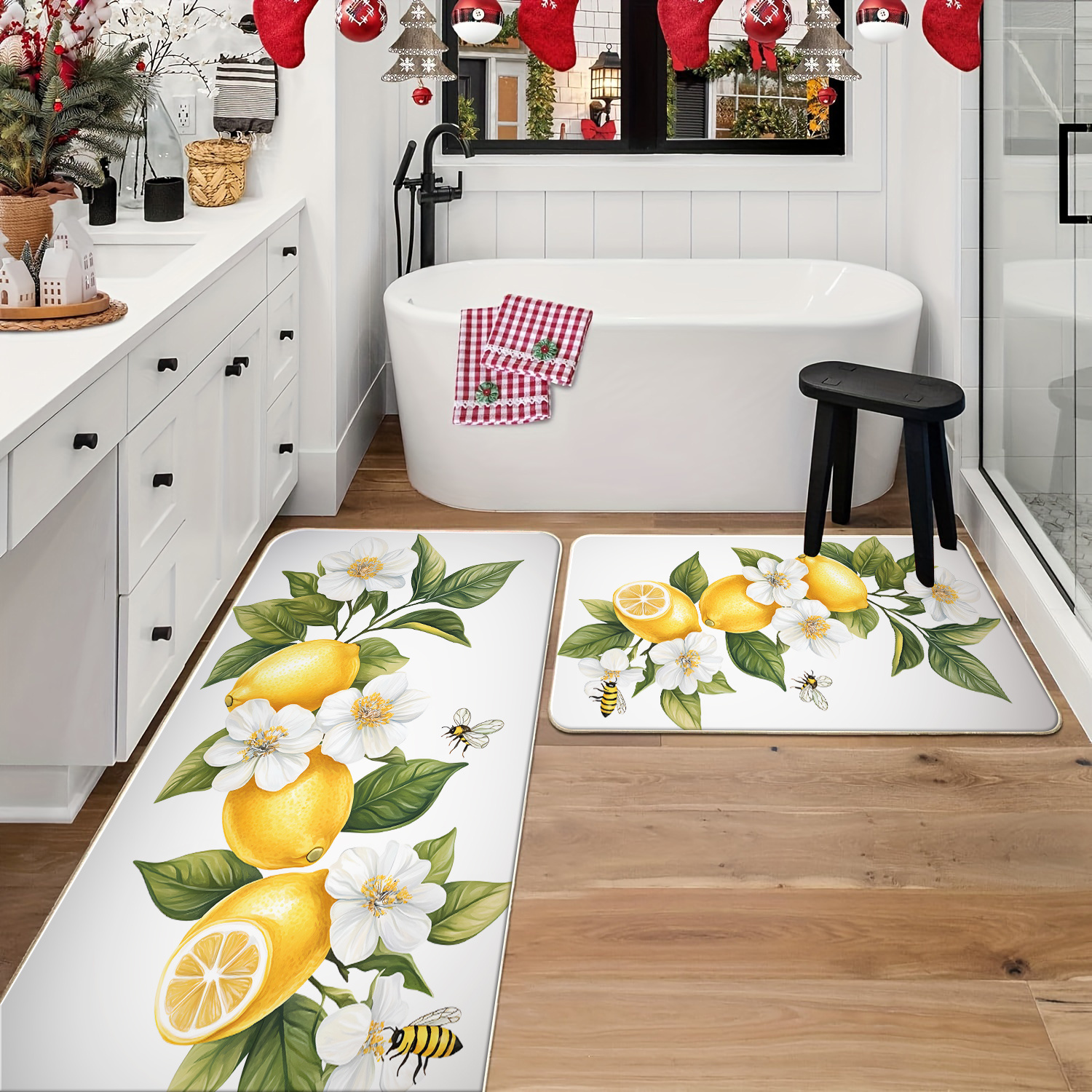 

2pcs & Bee - , Polyester Bath & Entryway Rugs , , 1cm - For