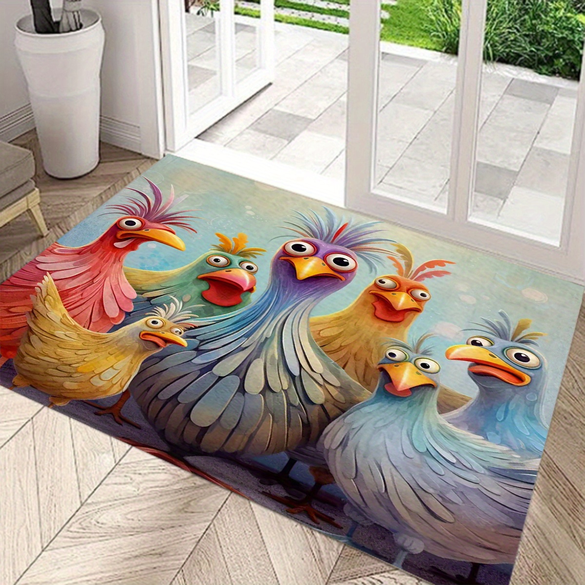 

1pc Chicken Design Kitchen Mat, Anti-dirt Carpet, Entrance Mat, Bedroom, Living Room, Garden, Bathroom Floor Mat, Decoration Carpet, Mat