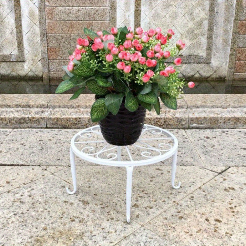 

Garden Single Layer Iron Art Flower Stand Balcony Outdoor Hanging Orchid Pot Iron Flower Stand Bracket Storage Rack Indoor