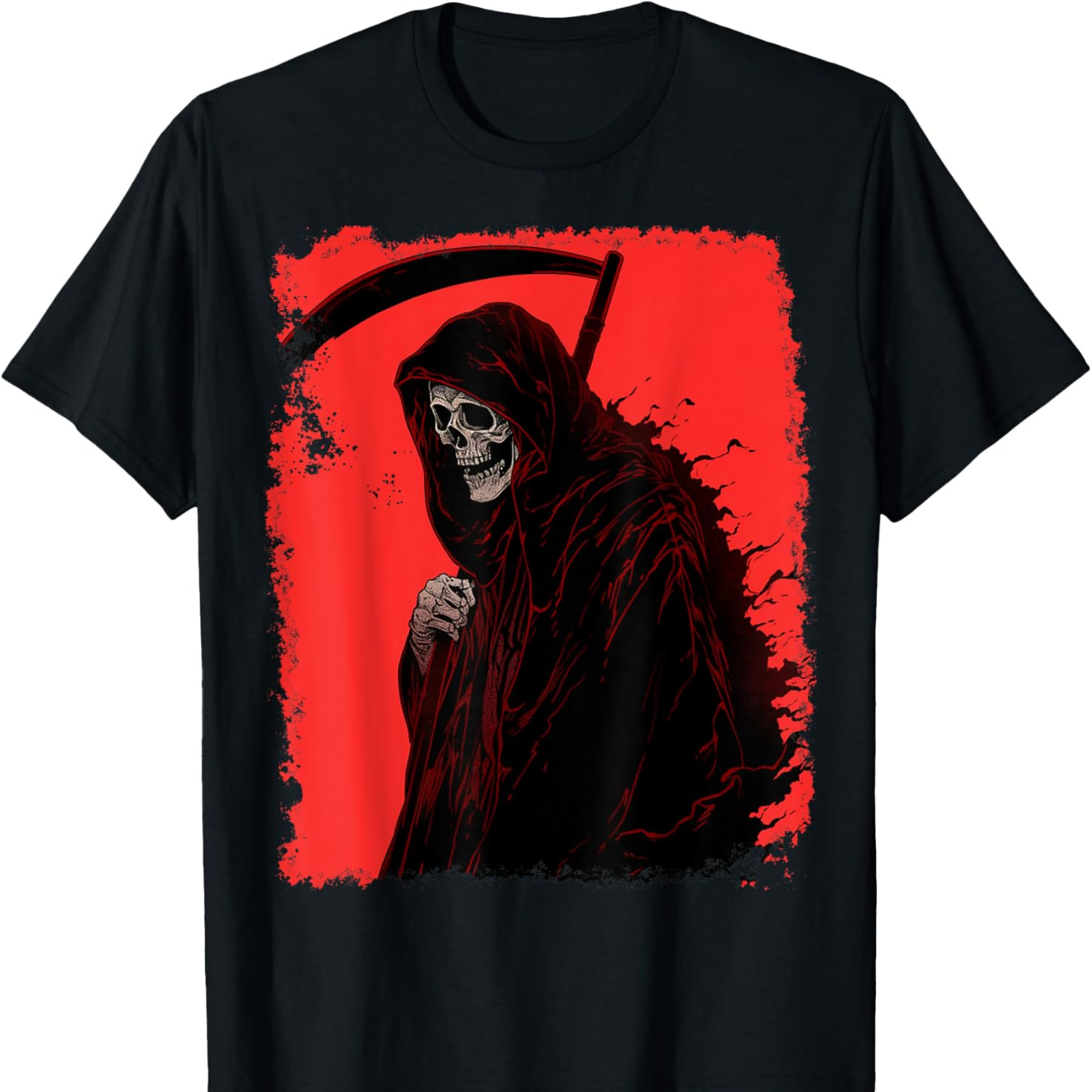 

Grim Reaper Red T-shirt Selected Pure Cotton Interesting Design Diy Short Sleeve T-shirt For Men, Soft And Breathable, Suitable For All Seasons, Comfortable, Casual And Sports, And Christmas Gifts