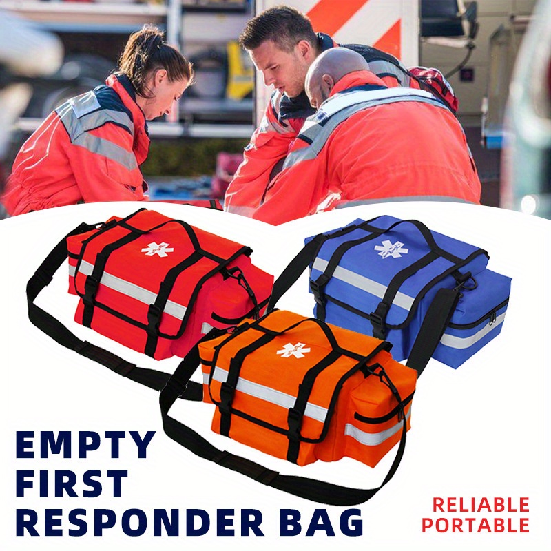 

Reflective Bag, Large Capacity Outdoor , Sports Style Polyester With Telescopic Handle, Portable Emergency Medical Bag In Red/orange/blue