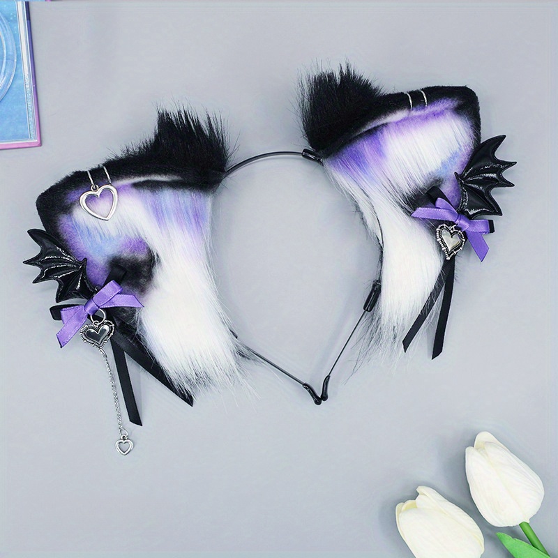 Gothic Headband - Cute Animal Theme, Polyester Fiber, Perfect For Halloween & Cosplay Accessories