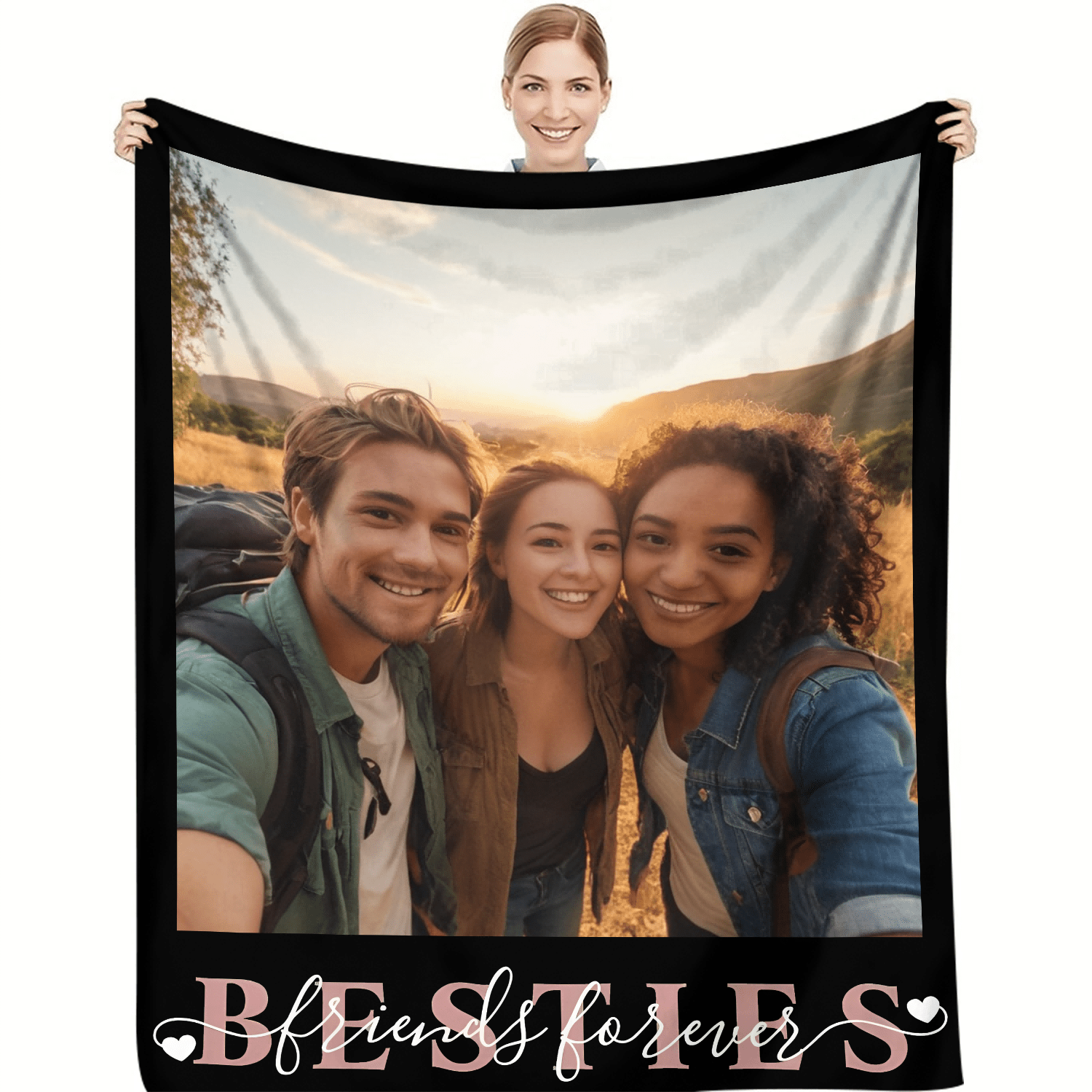 

Personalized Flannel Throw Blanket With Custom Photo - Perfect Gift For , Soft & Cozy Blanket