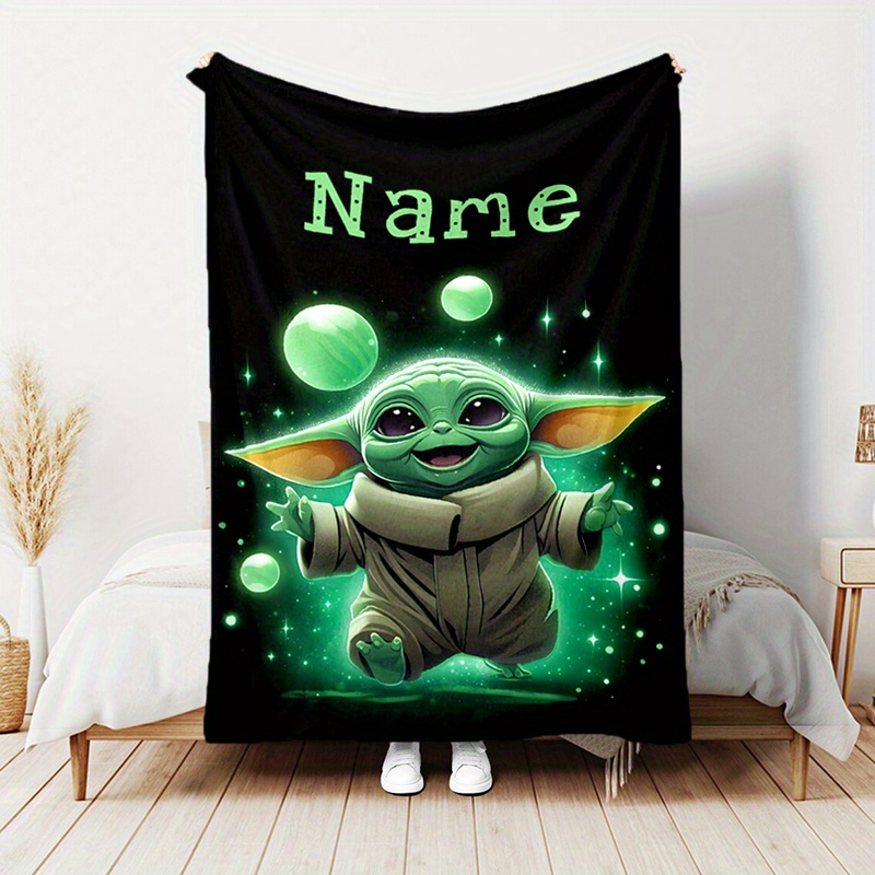 

Customizable Name Flannel Throw Blanket | Polyester | Digital Print | Star-themed Cartoon Character Design | Soft Cozy Lightweight Blanket For Couch, Sofa, Bed, Travel | Home Decor - All Seasons