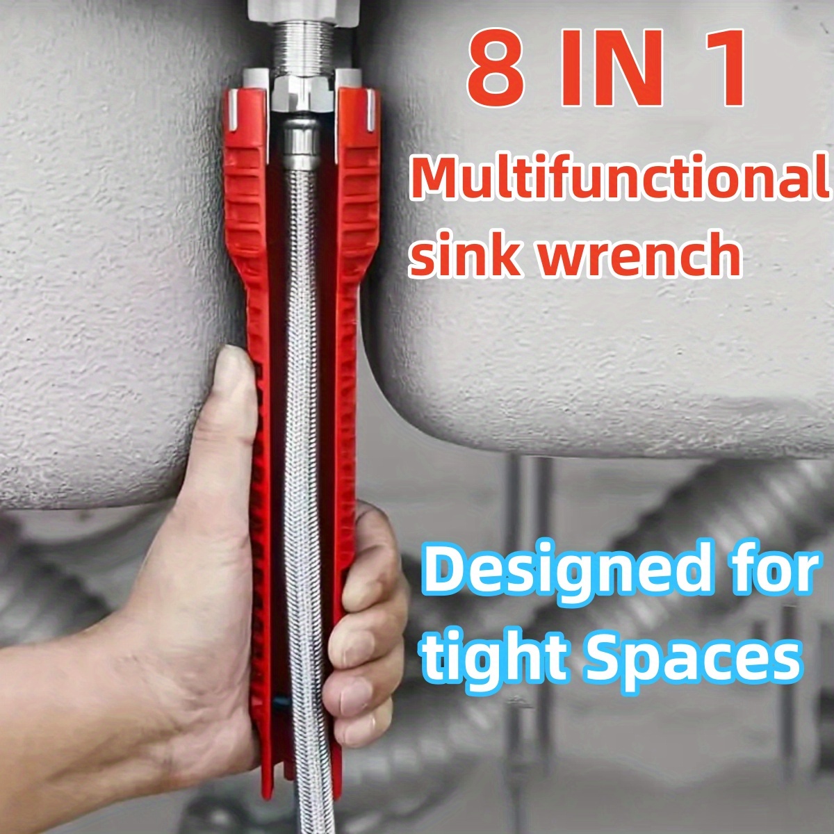 8 in 1 sink wrench faucet and sink installation tool multifunctional plumbing tool pipe extractor for sink bathroom kitchen toilet plumbing valentine tools plumbing tools tools for men   fathers day gift essential plumbers Product details 4