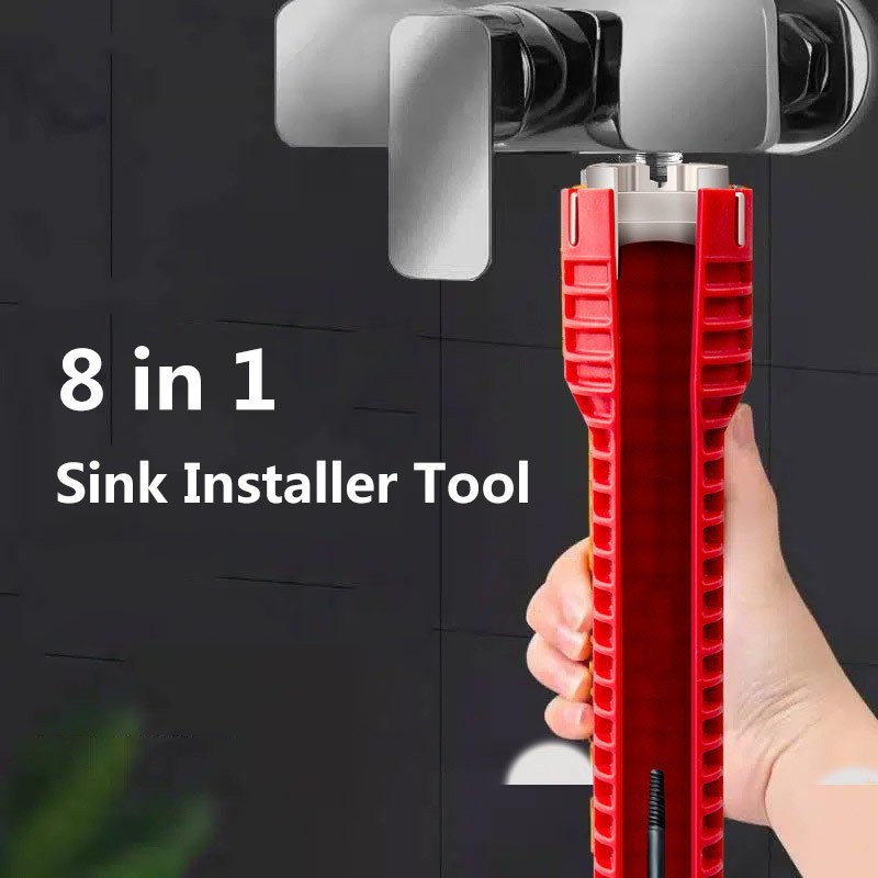 8 in 1 sink wrench faucet and sink installation tool multifunctional plumbing tool pipe extractor for sink bathroom kitchen toilet plumbing valentine tools plumbing tools tools for men   fathers day gift essential plumbers Product details 12