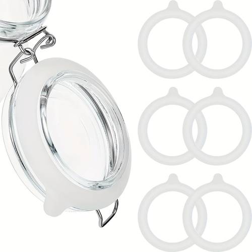 6pcs non stick lid sealing rings airtight gasket seals for wide mouth and regular mouth canning jars easy to clean kitchen organizers and storage for fresh food preservation