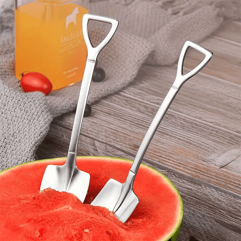 4 pack stainless steel coffee scoops food grade dessert ice cream spoons thickened   for camping travel details 1