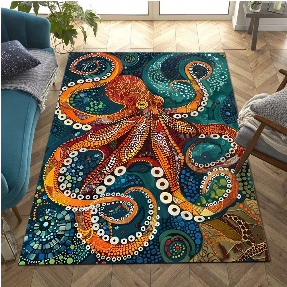 Vintage Area Rugs For Living Room, Floor Flannel Carpet For Bedroom, Carpets Home Decor Rugs, Hotel, Non-slip Machine Washable Carpet, Cute Aesthetic Stuff Home Decor Room Decor