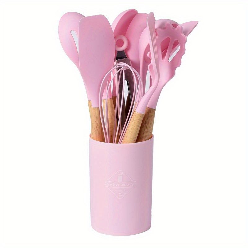 TEMU 12pcs Silicone Kitchen Utensil Set- , Heat Resistant Cooking Tools& Baking Supplies