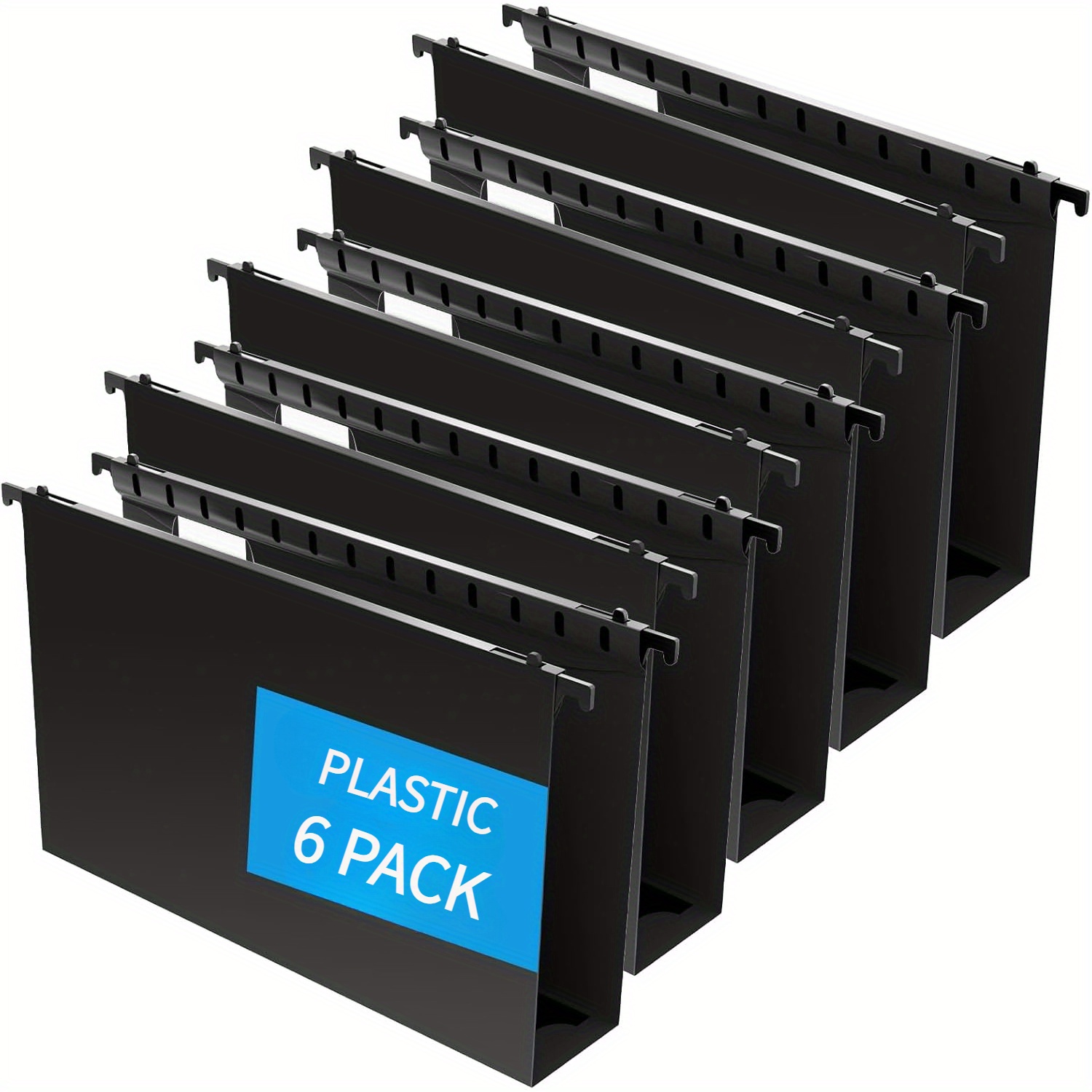 

6-pack Contemporary Style Pp Material Hanging File Folders, , Reinforced, 1/5 Cut Adjustable Tabs, Heavy Duty 2 Inch Expansion, Legal Size For Bulky Files, Filing Cabinet Compatible