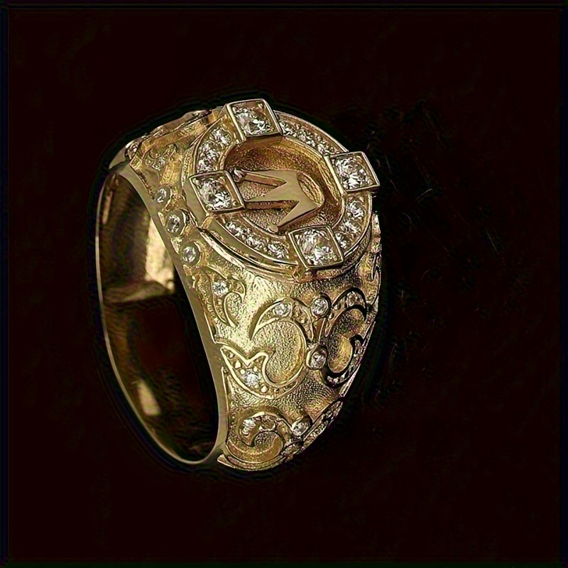 mens heart shaped crown ring fashionable and luxurious statement piece details 3