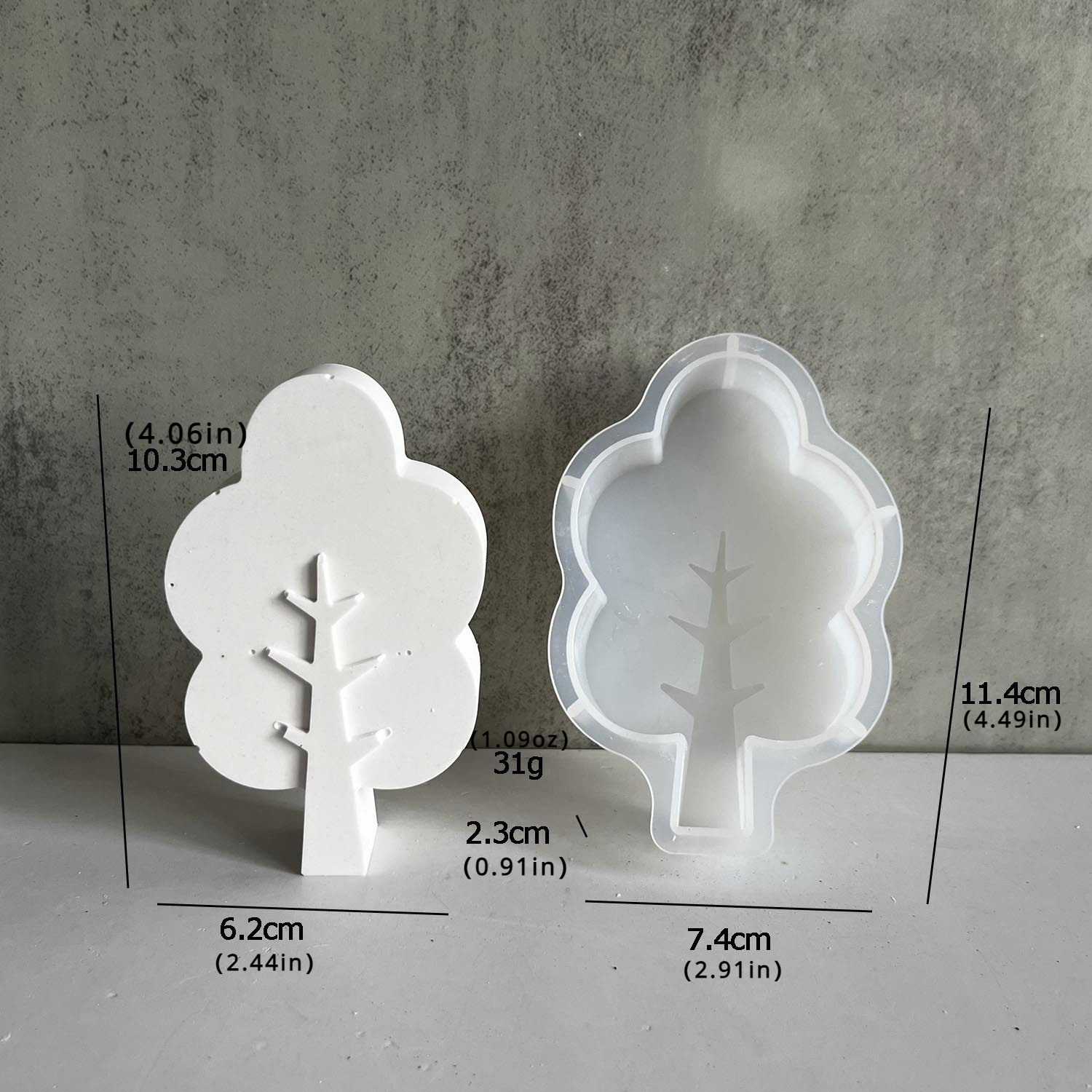 Image of 1pc Silicone Mold, Of Tree Designs Decorative Silicone Mold, Diy Aromatherapy Candle Mold, Clay Mold, Craft Mold, Home Decor