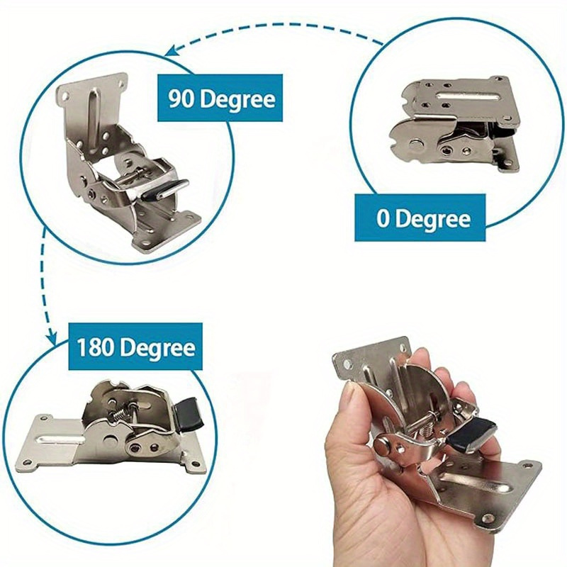 4pcs folding table leg brackets 0 90 adjustable support for workbenches chairs beds details 3