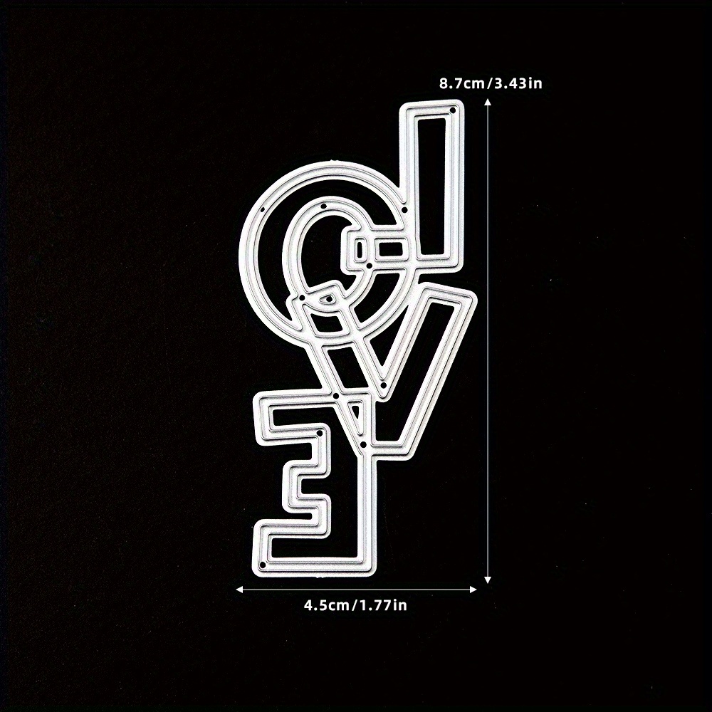 TEMU 2024 'LOVE' Troqueles de Corte de Metal para para Scrapbooking DIY, de Tarjetas y Manualidades – Plantilla de Repujado Elegante para ,