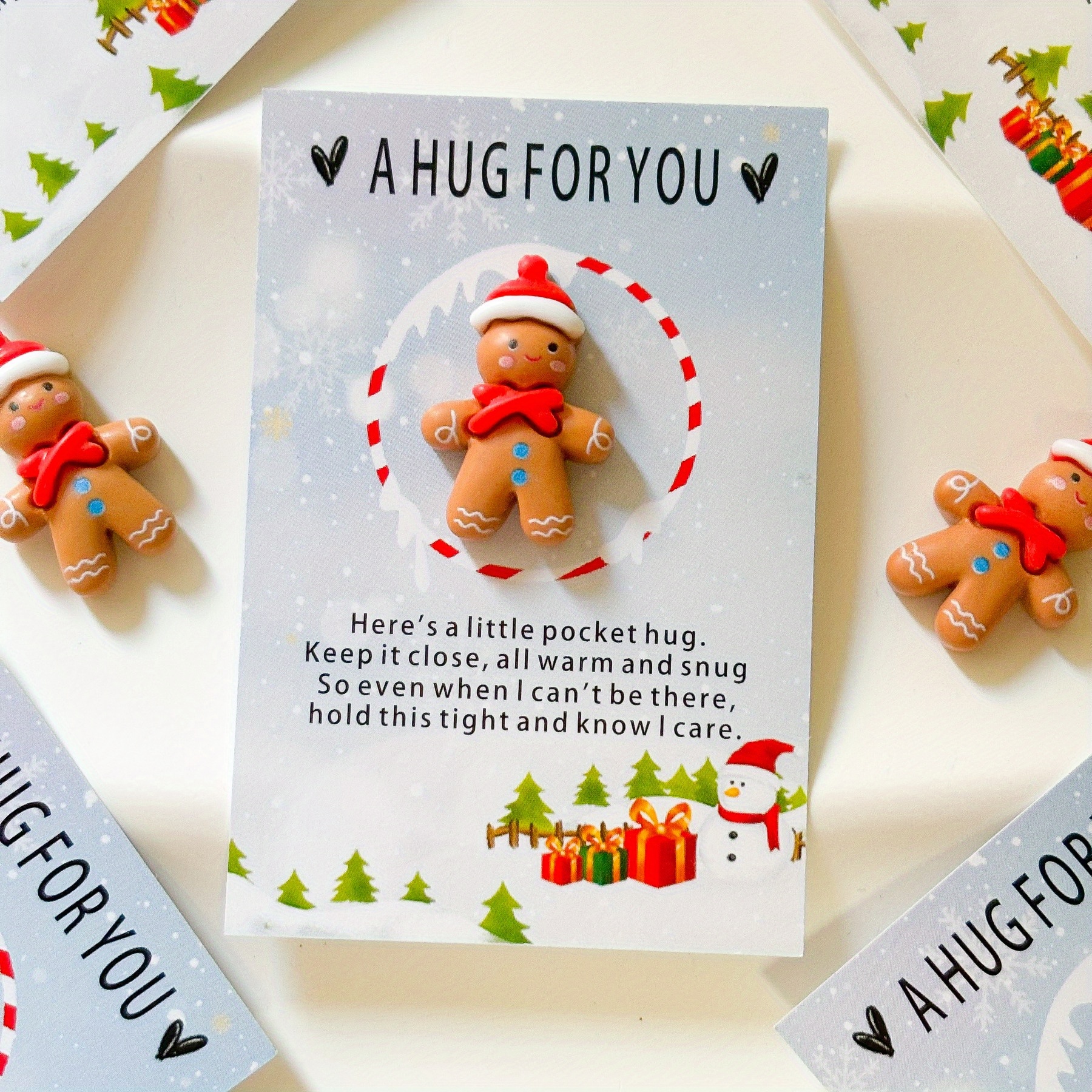 

Christmas Hug Cards 3d Decorations - For Greetings, Invitations & Wrapping - Includes Envelopes - For & Unique Christmas Presents