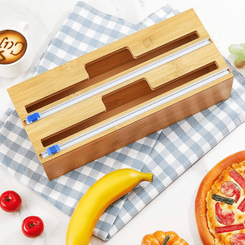 self   plastic food storage bag sealer   cutter for plastic wrap foil and parchment paper rolls kitchen organizer for food packaging   food grade pe material suitable for   boxes details 2