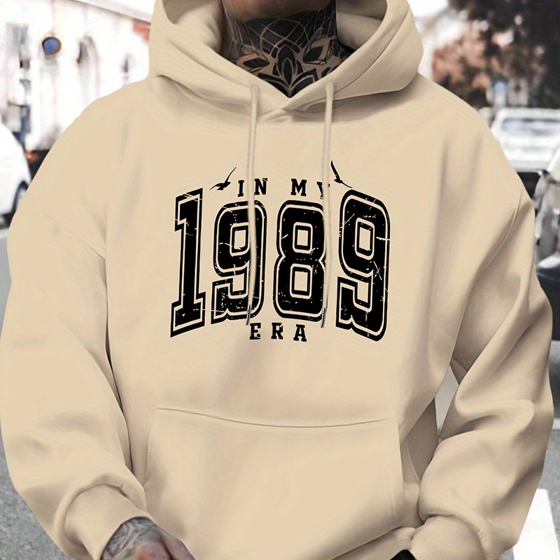 

Men's Casual Hoodie With Unique Letter Print - Fashionable Drawstring Pullover, Comfortable Long Sleeve Hooded Sweatshirt For Fall/winter