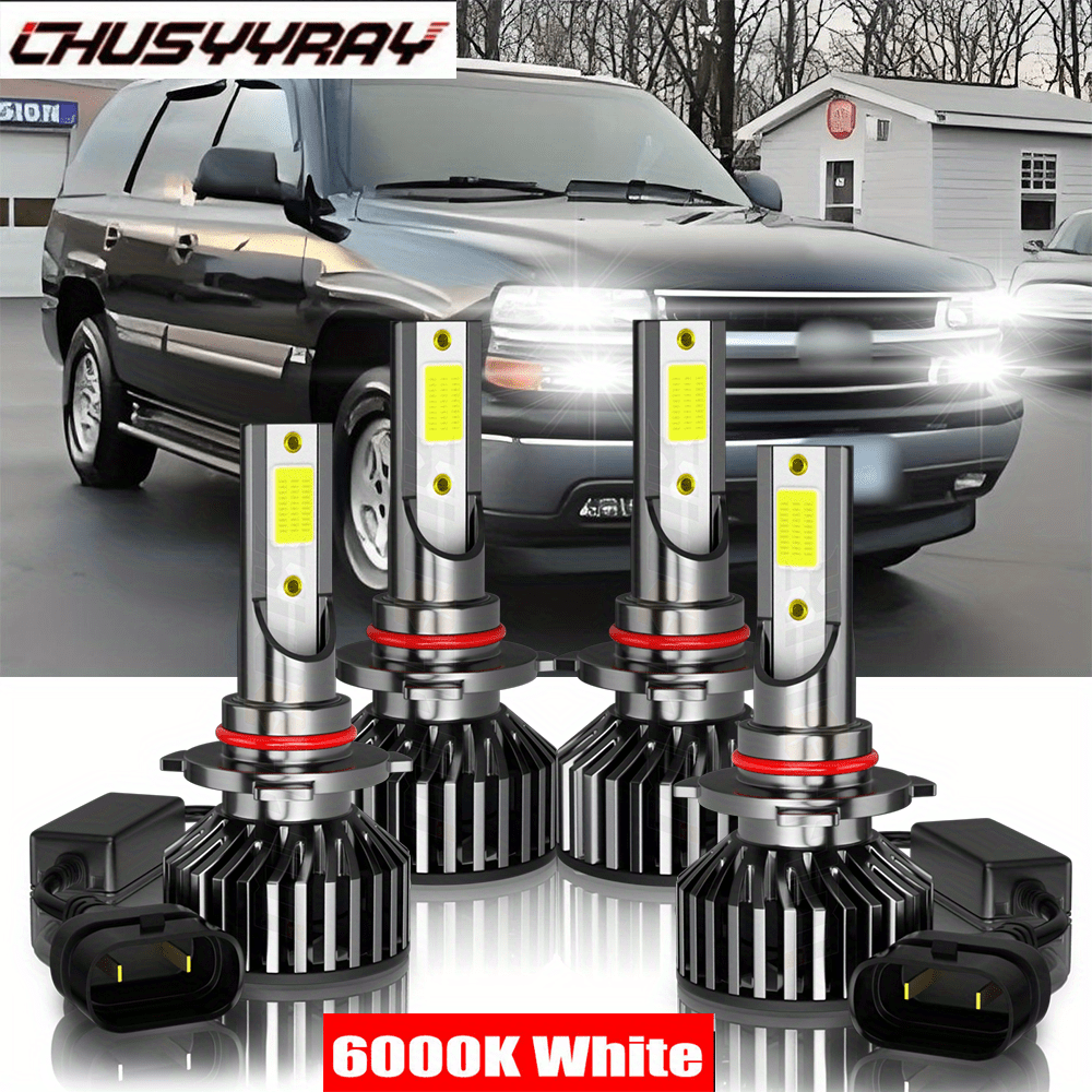 

4pcs Led Headlight Bulbs Combo Kit 9005 9006 Fit For 1995-2006 100w 6000k Cold White 30000lm Plug And Play