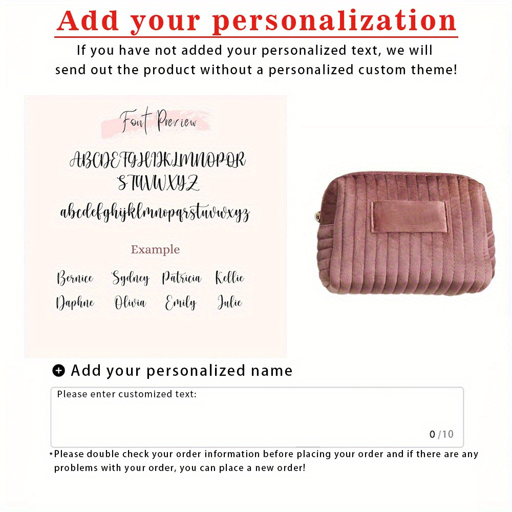 TEMU 1pc Personalized Custom Makeup Bags, Personalized Bridesmaid Gifts, Wedding Gifts, Travel Toiletry Bags, Makeup Bags, Bridal Party Gifts, Hen