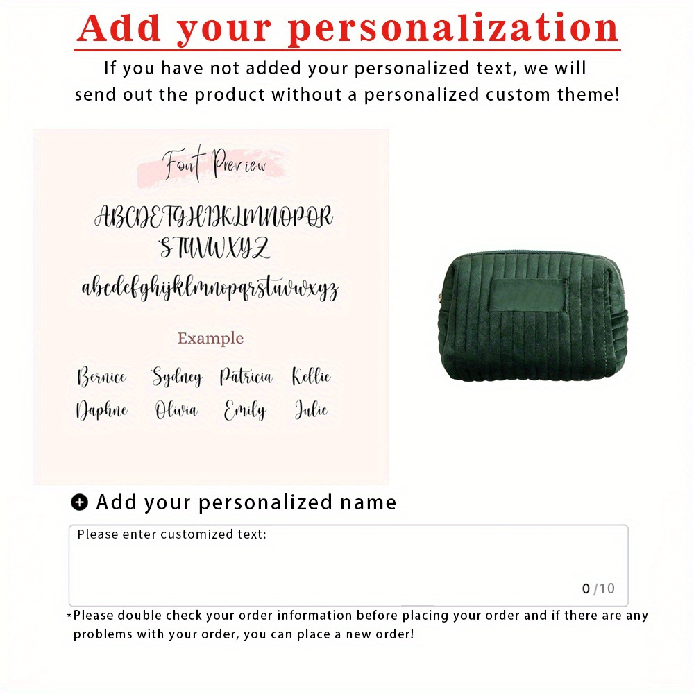 TEMU 1pc Personalized Custom Makeup Bags, Personalized Bridesmaid Gifts, Wedding Gifts, Travel Toiletry Bags, Makeup Bags, Bridal Party Gifts, Hen