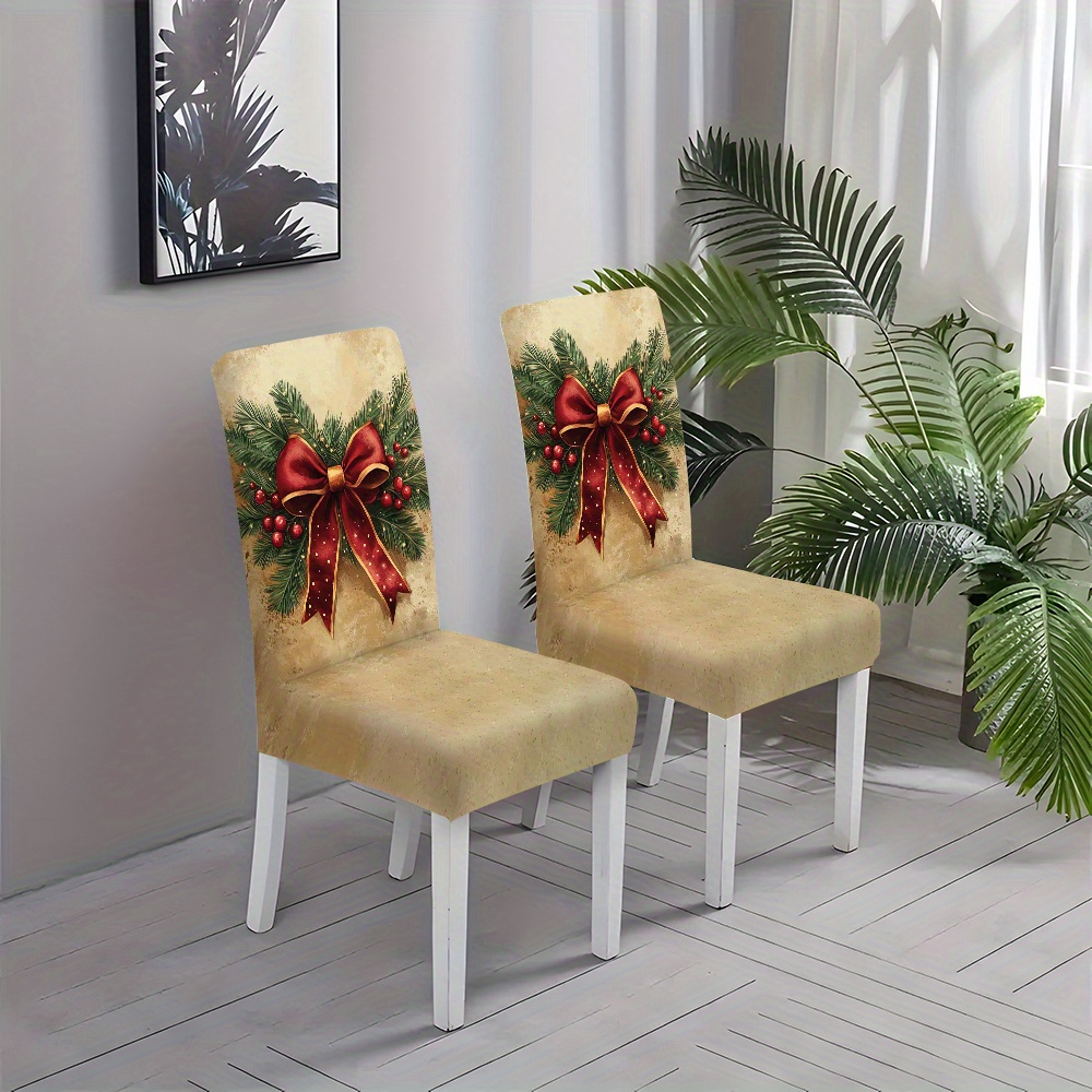 

Christmas Set - Jit 2/4/6 Dining Slipcovers, Bowknot, And , Polyester For And Dining Decor, ,