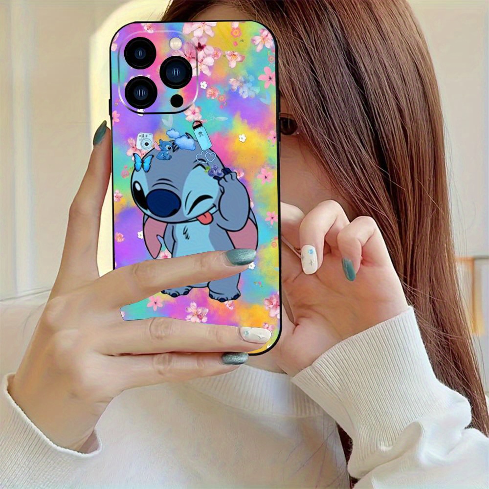 jit stitch cartoon black tpu phone case for iphone 11 12 13 14 15 pro max and shockproof with lens protection 4