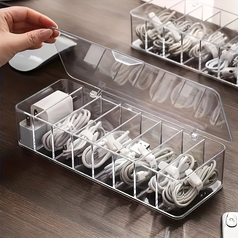 

8pcs Cable Organizer Set With Clips - Plastic Cord Management For Desk, Charging & Data Cables Storage