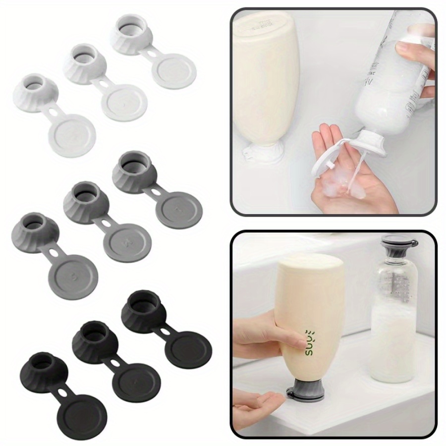 

3-pack No-power Plastic Inverted Cap Set For Dispensing Liquids, With 3 Size Adapters, Easy-pour Accessory Kit For Bathroom Use